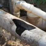 damaged sewer line