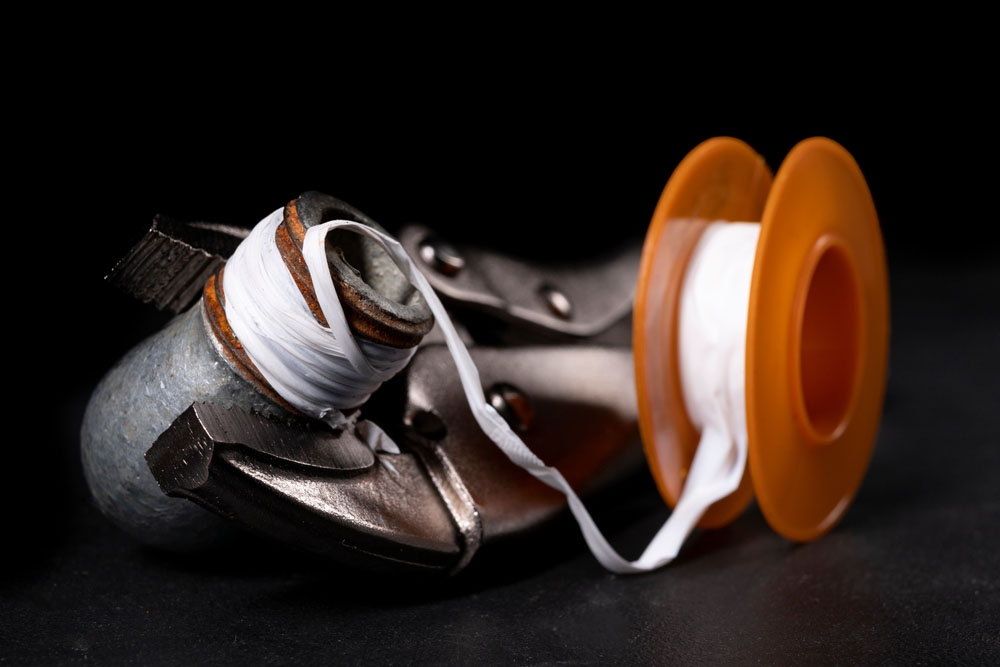 poorly applied plumbing tape