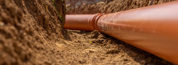 underground sewer pipe installation