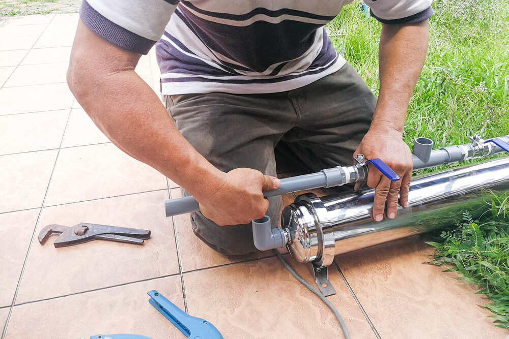 installing outdoor stainless water filter